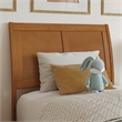 Portland Twin Wood Low Platform Bed with Matching Footboard in Light Toffee