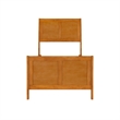 Portland Twin Wood Low Platform Bed with Matching Footboard in Light Toffee
