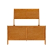 Portland Full Wood Low Platform Bed with Matching Footboard in Light Toffee