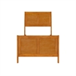Portland Twin Wood Foundation Bed Frame with Matching Footboard Light Toffee