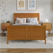 Portland Full Wood Foundation Bed Frame with Matching Footboard Light Toffee