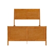 Portland Full Wood Foundation Bed Frame with Matching Footboard Light Toffee