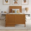Portland Twin Storage Wood Platform Bed with Matching Footboard in Light Toffee