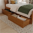 Portland Twin Storage Wood Platform Bed with Matching Footboard in Light Toffee