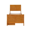 Portland Twin Storage Wood Platform Bed with Matching Footboard in Light Toffee