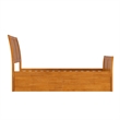 Portland Twin Storage Wood Platform Bed with Matching Footboard in Light Toffee