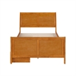Portland Full Storage Wood Platform Bed with Matching Footboard in Light Toffee