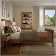 Valencia Full Low Wood Platform Bed with Matching Footboard in Light Toffee