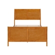 Valencia Full Low Wood Platform Bed with Matching Footboard in Light Toffee