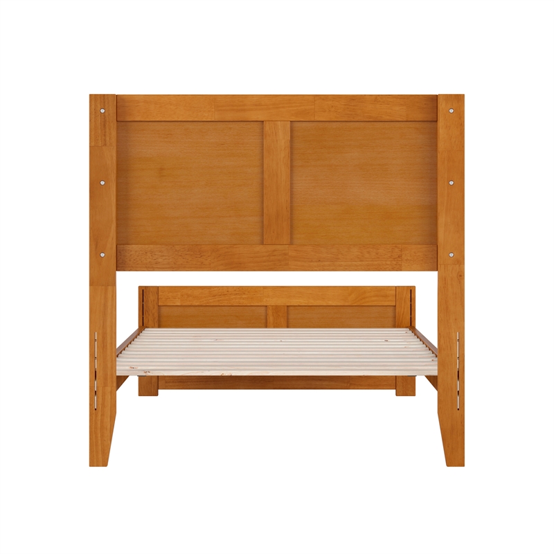 Berkshire Twin XL Low Profile Platform Bed w/Matching Footboard in Light Toffee