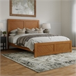 Berkshire Queen Low Profile Platform Bed with Matching Footboard in Light Toffee