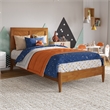 Berkshire Twin Wood Low Profile Platform Bed in Light Toffee