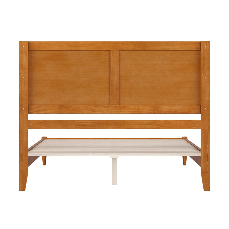 Berkshire Queen Wood Low Profile Platform Bed in Light Toffee