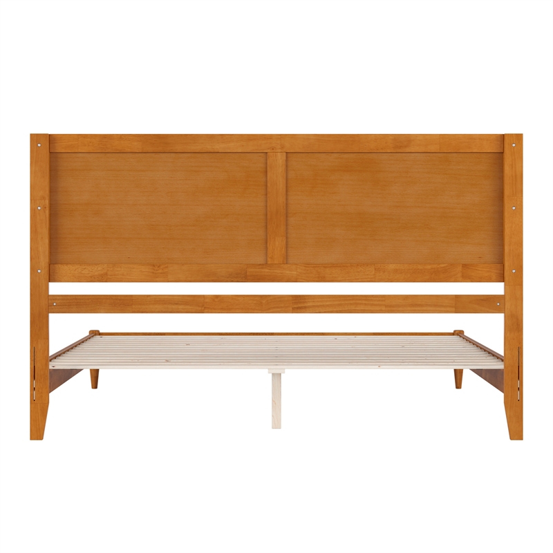 Berkshire King Wood Low Profile Platform Bed in Light Toffee