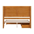Clayton Queen Wood Platform Bed with Panel Footboard & Drawers in Light Toffee