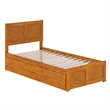 Canyon Twin XL Platform Bed with Matching Footboard & Trundle in Light Toffee