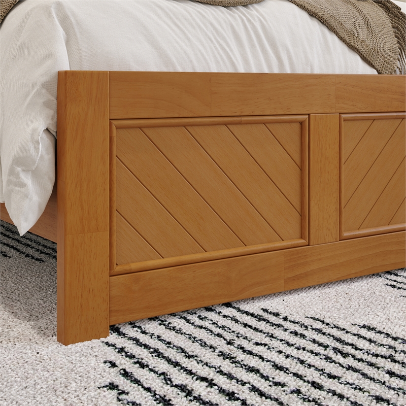 Canyon Twin XL Foundation Bed Frame with Matching Footboard in Light Toffee