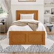 Canyon Twin XL Foundation Bed Frame with Matching Footboard in Light Toffee
