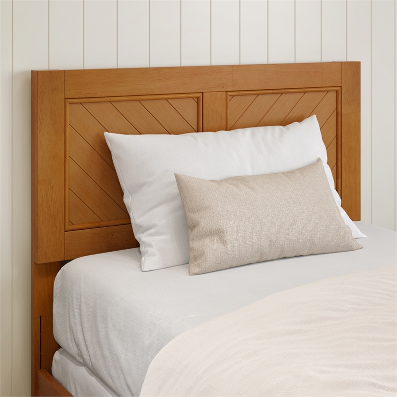 Canyon Twin XL Foundation Bed Frame with Matching Footboard in Light Toffee