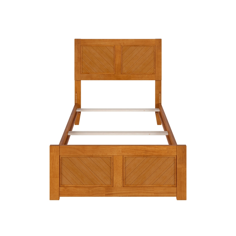 Canyon Twin XL Foundation Bed Frame with Matching Footboard in Light Toffee
