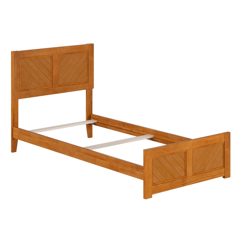 Canyon Twin XL Foundation Bed Frame with Matching Footboard in Light Toffee