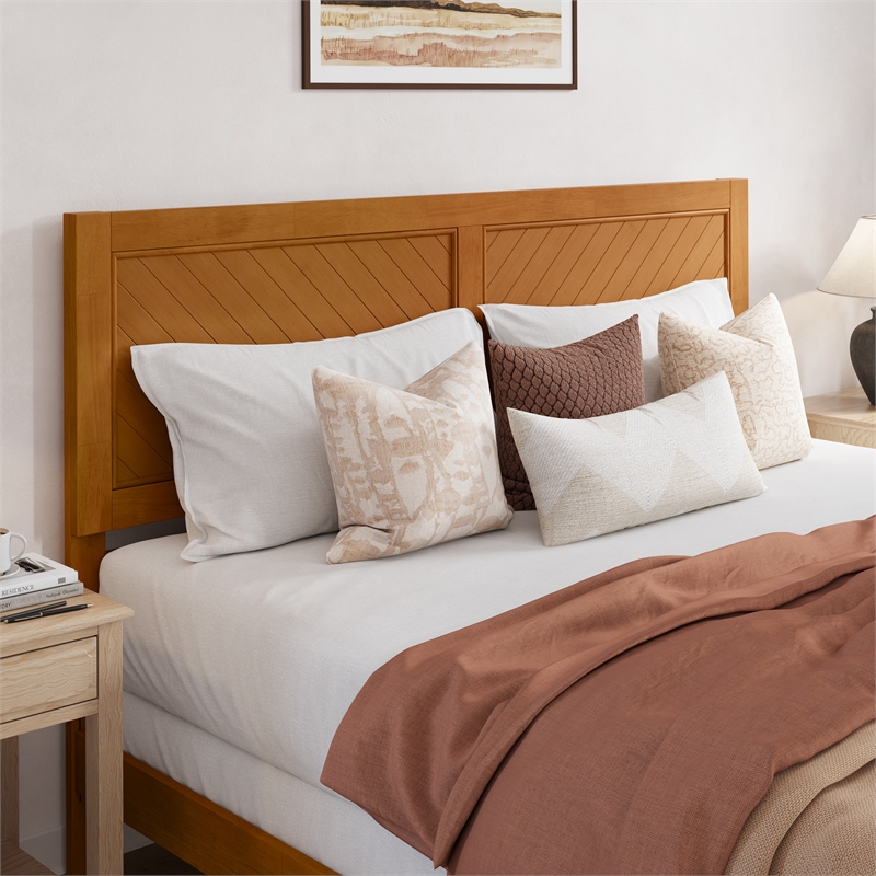 Canyon King Foundation Bed Frame with Matching Footboard in Light Toffee