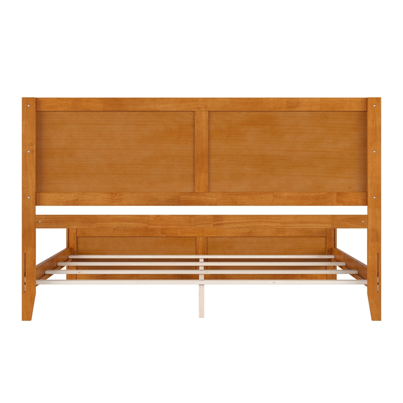 Canyon King Foundation Bed Frame with Matching Footboard in Light Toffee