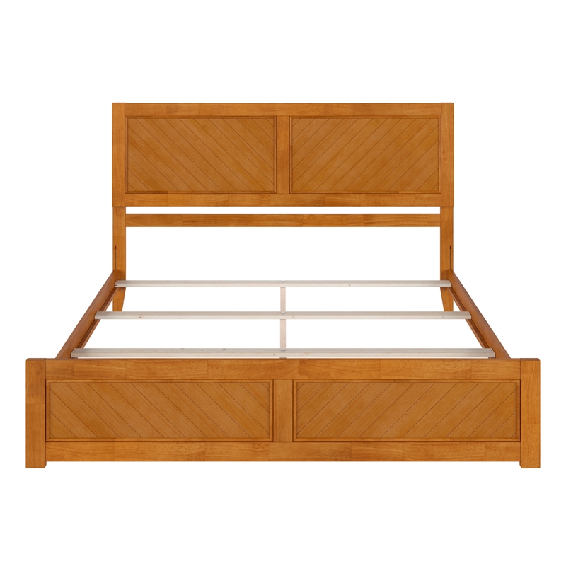 Canyon King Foundation Bed Frame with Matching Footboard in Light Toffee