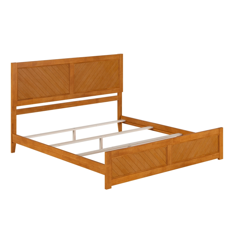Canyon King Foundation Bed Frame with Matching Footboard in Light Toffee