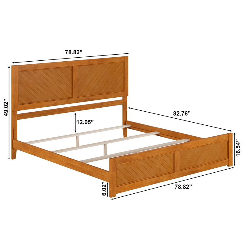 Canyon King Foundation Bed Frame with Matching Footboard in Light Toffee