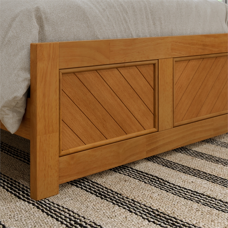 Canyon Twin Foundation Bed Frame with Matching Footboard in Light Toffee