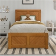 Canyon Twin Foundation Bed Frame with Matching Footboard in Light Toffee