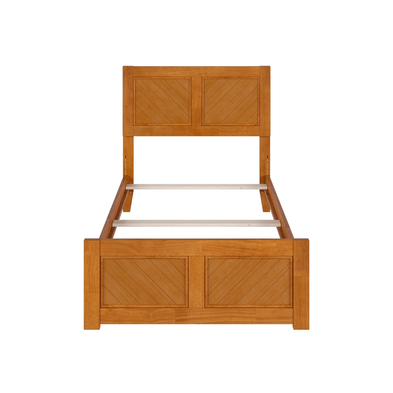 Canyon Twin Foundation Bed Frame with Matching Footboard in Light Toffee