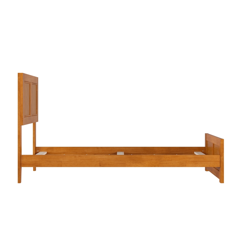 Canyon Twin Foundation Bed Frame with Matching Footboard in Light Toffee