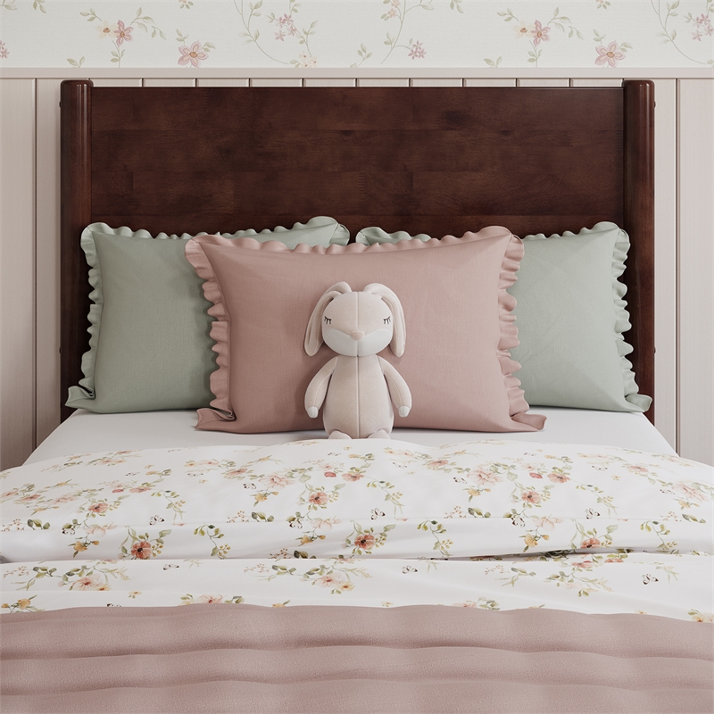 Pasadena Twin Solid Wood Panel Headboard in Walnut