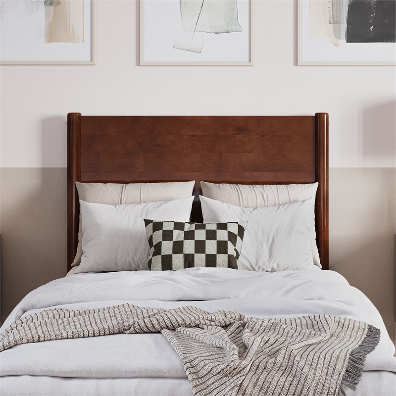 Pasadena Twin Solid Wood Panel Headboard in Walnut