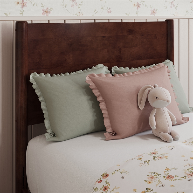 Pasadena Twin Solid Wood Panel Headboard in Walnut