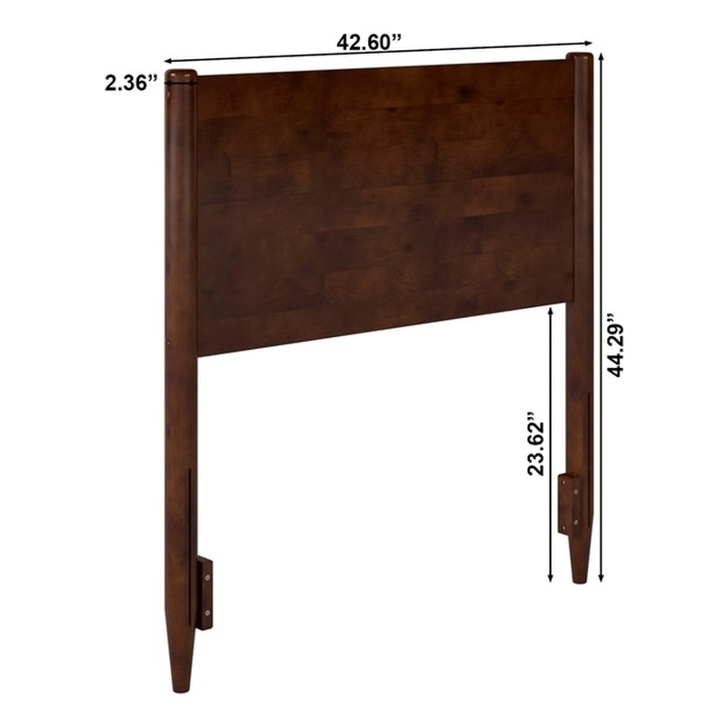 Pasadena Twin Solid Wood Panel Headboard in Walnut