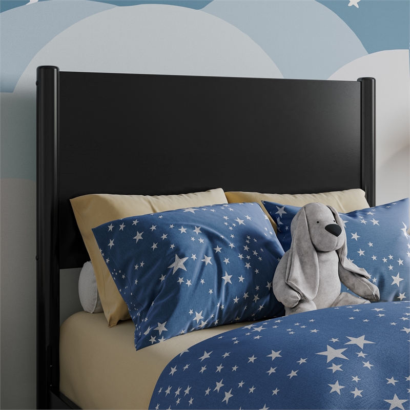 Pasadena Twin Wood Panel Headboard in Black