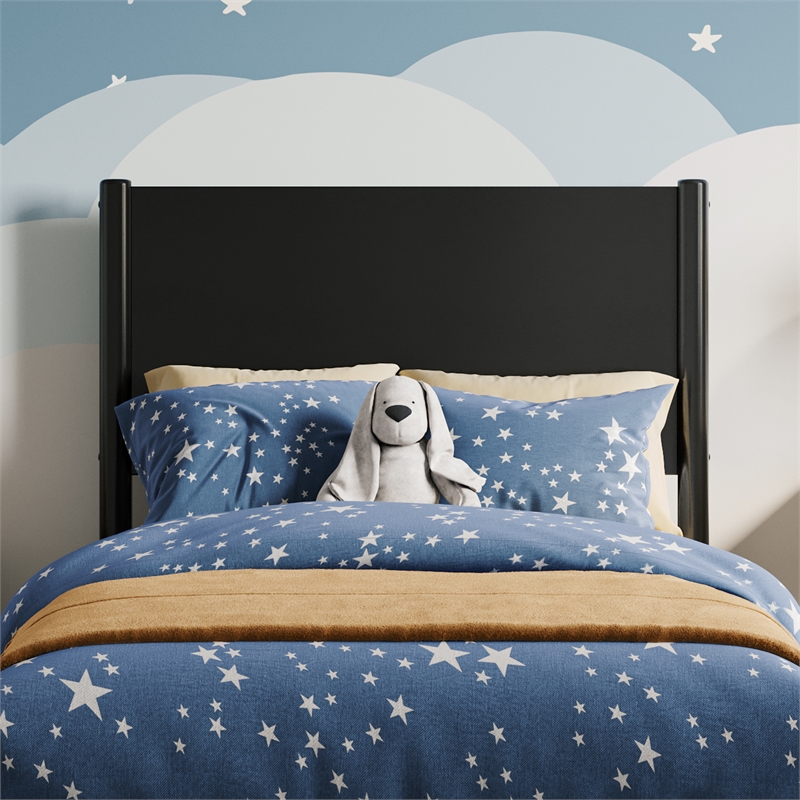 Pasadena Twin Wood Panel Headboard in Black