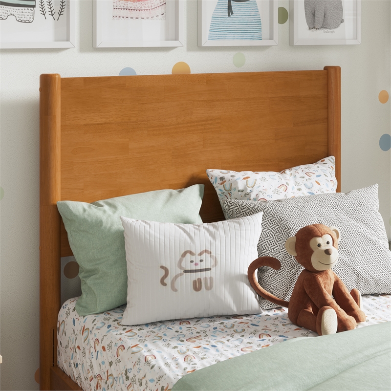 Pasadena Twin Solid Wood Panel Headboard in Light Toffee