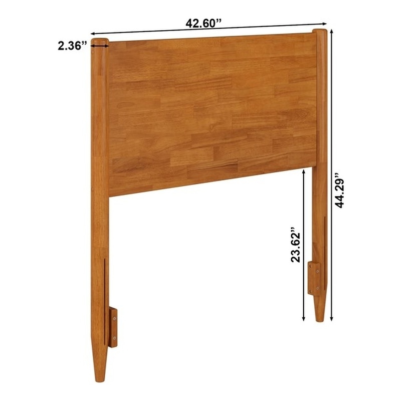 Pasadena Twin Solid Wood Panel Headboard in Light Toffee