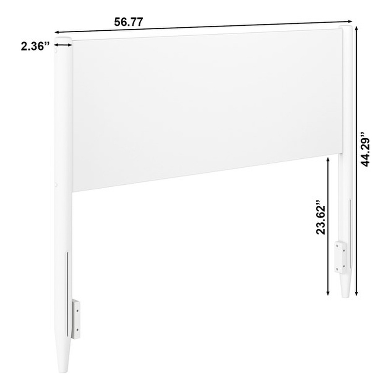 Pasadena Full Solid Wood Panel Headboard in White