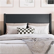 Pasadena Full Solid Wood Panel Headboard in Black