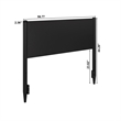 Pasadena Full Solid Wood Panel Headboard in Black