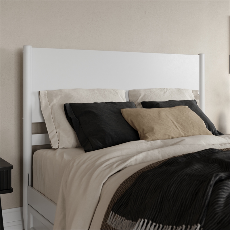 Pasadena Queen Solid Wood Panel Headboard in White