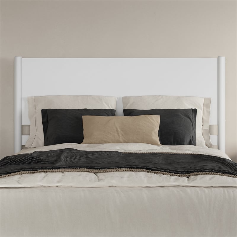 Pasadena Queen Solid Wood Panel Headboard in White