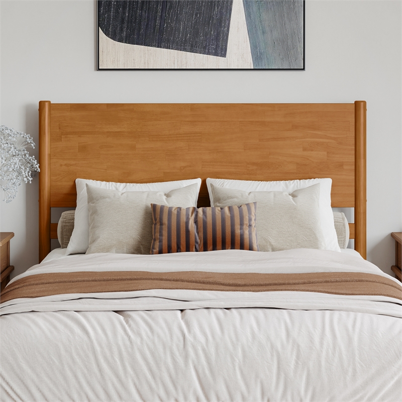 Pasadena Queen Wood Panel Headboard in Light Toffee
