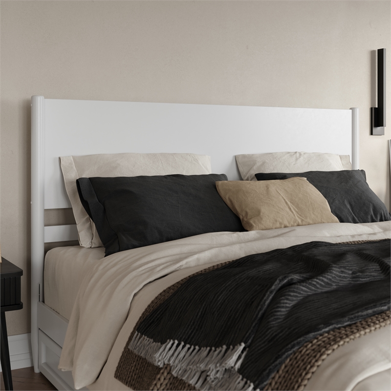 Pasadena King Solid Wood Panel Headboard in White