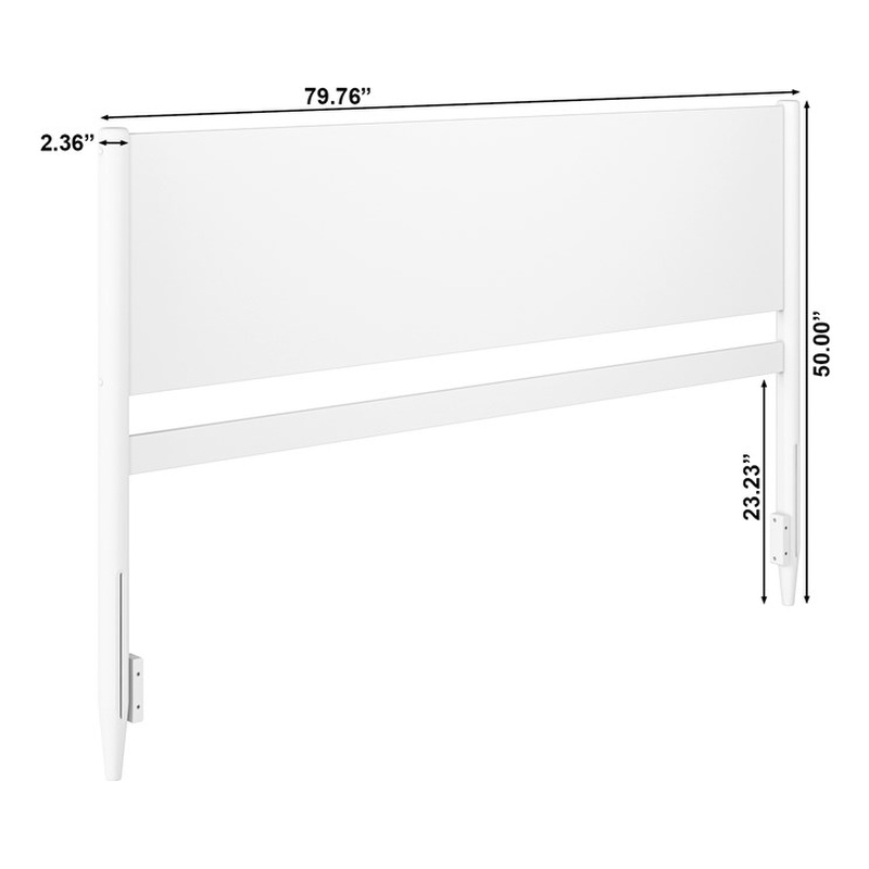 Pasadena King Solid Wood Panel Headboard in White